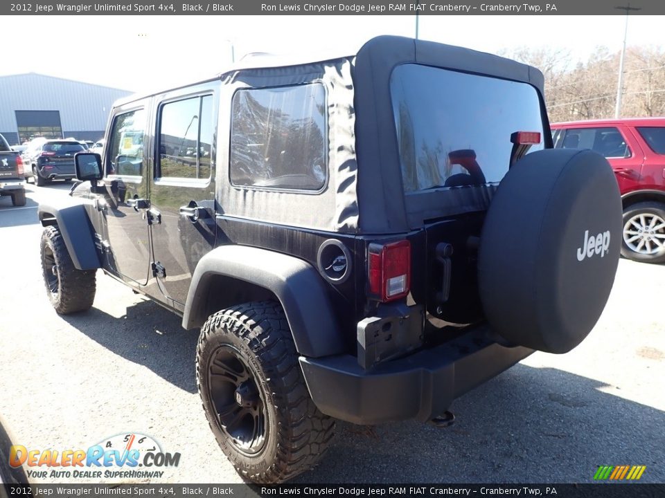 2012 Jeep Wrangler Unlimited Sport 4x4 Black / Black Photo #4