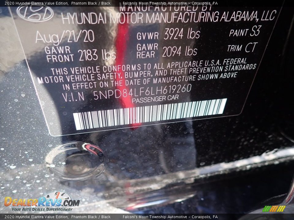 2020 Hyundai Elantra Value Edition Phantom Black / Black Photo #12