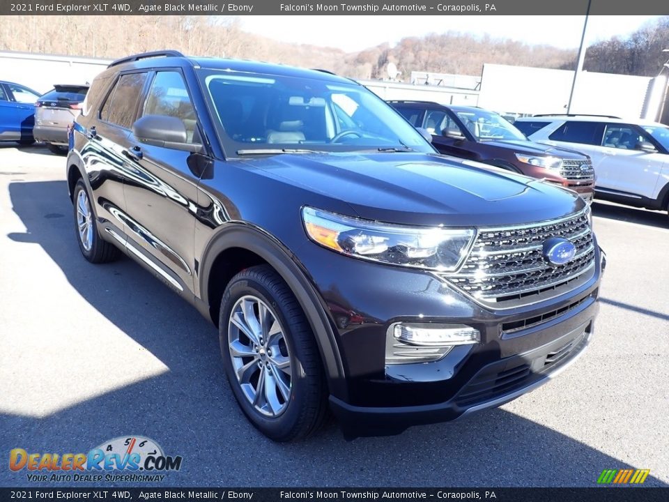 2021 Ford Explorer XLT 4WD Agate Black Metallic / Ebony Photo #3