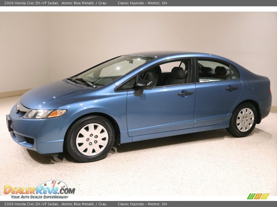 2009 Honda Civic DX-VP Sedan Atomic Blue Metallic / Gray Photo #3