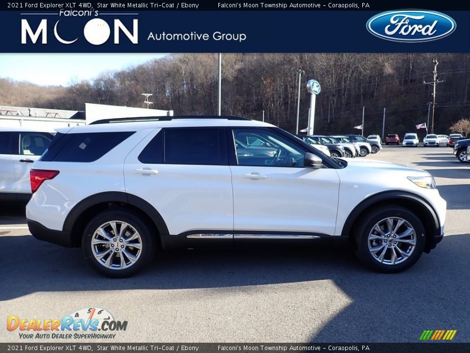 2021 Ford Explorer XLT 4WD Star White Metallic Tri-Coat / Ebony Photo #1