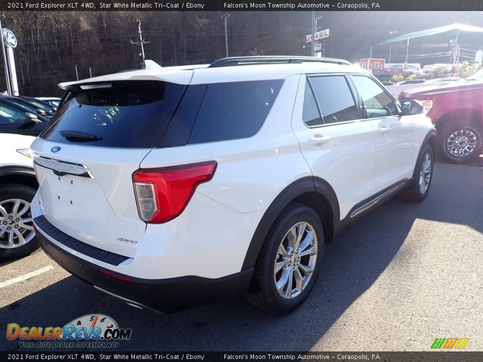 2021 Ford Explorer XLT 4WD Star White Metallic Tri-Coat / Ebony Photo #2