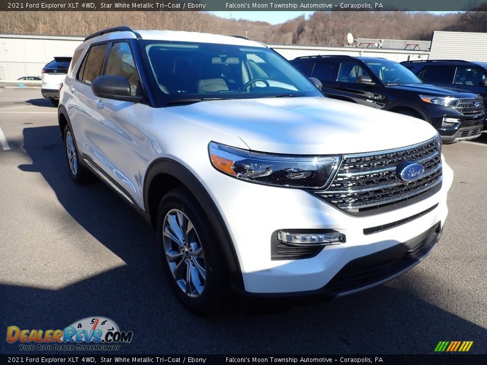 2021 Ford Explorer XLT 4WD Star White Metallic Tri-Coat / Ebony Photo #3