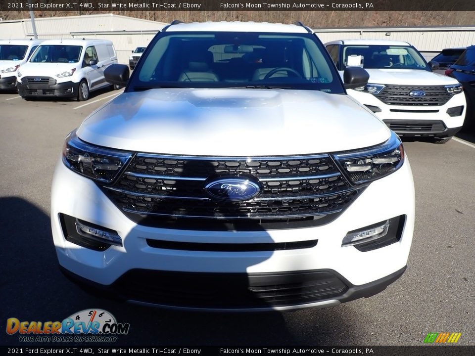 2021 Ford Explorer XLT 4WD Star White Metallic Tri-Coat / Ebony Photo #4