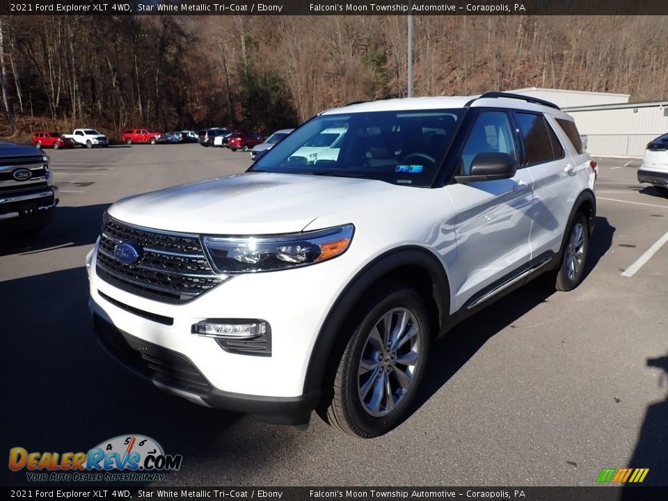 2021 Ford Explorer XLT 4WD Star White Metallic Tri-Coat / Ebony Photo #5