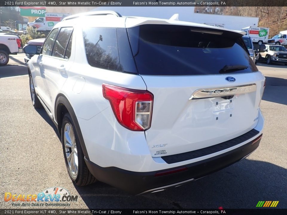 2021 Ford Explorer XLT 4WD Star White Metallic Tri-Coat / Ebony Photo #6