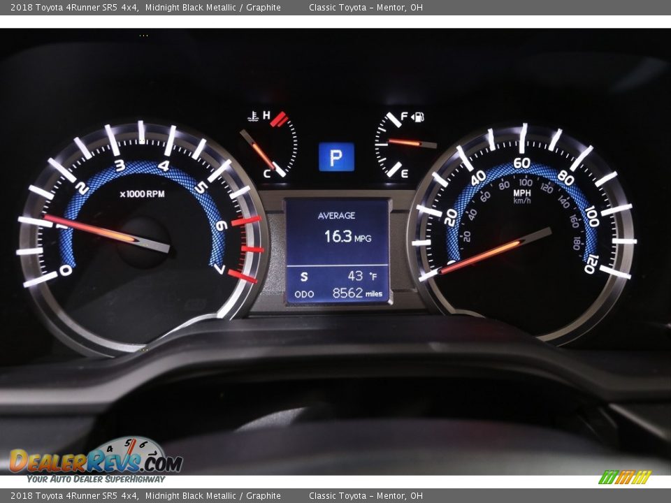 2018 Toyota 4Runner SR5 4x4 Midnight Black Metallic / Graphite Photo #8