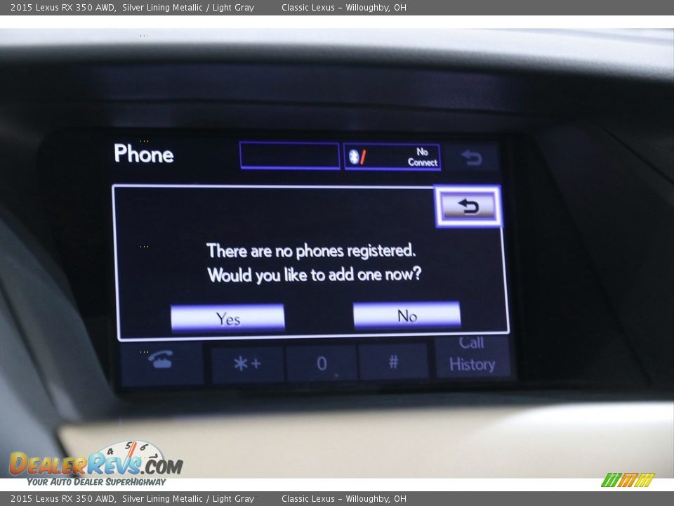2015 Lexus RX 350 AWD Silver Lining Metallic / Light Gray Photo #13