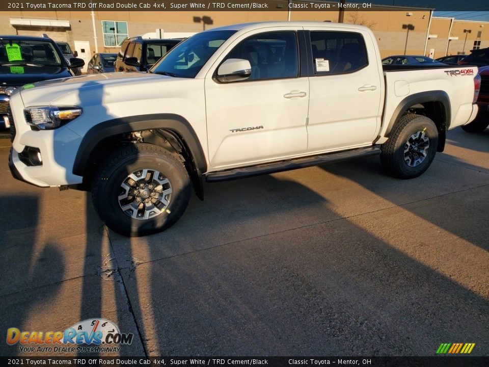 2021 Toyota Tacoma TRD Off Road Double Cab 4x4 Super White / TRD Cement/Black Photo #1