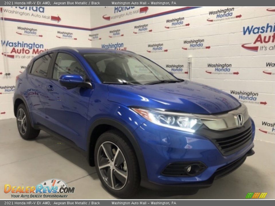 2021 Honda HR-V EX AWD Aegean Blue Metallic / Black Photo #2