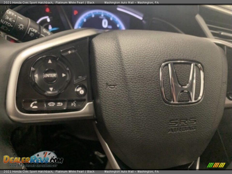 2021 Honda Civic Sport Hatchback Platinum White Pearl / Black Photo #7