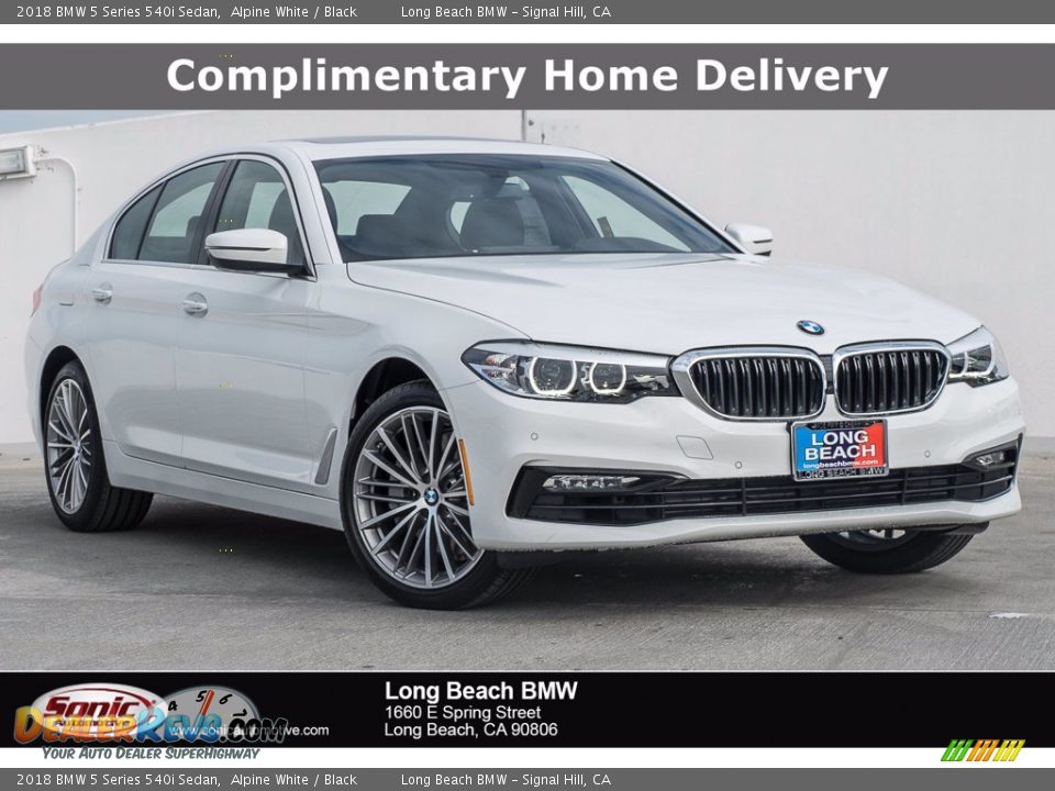 2018 BMW 5 Series 540i Sedan Alpine White / Black Photo #1