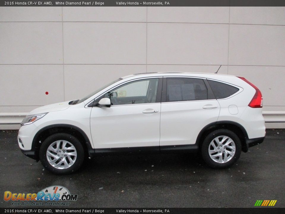 2016 Honda CR-V EX AWD White Diamond Pearl / Beige Photo #2