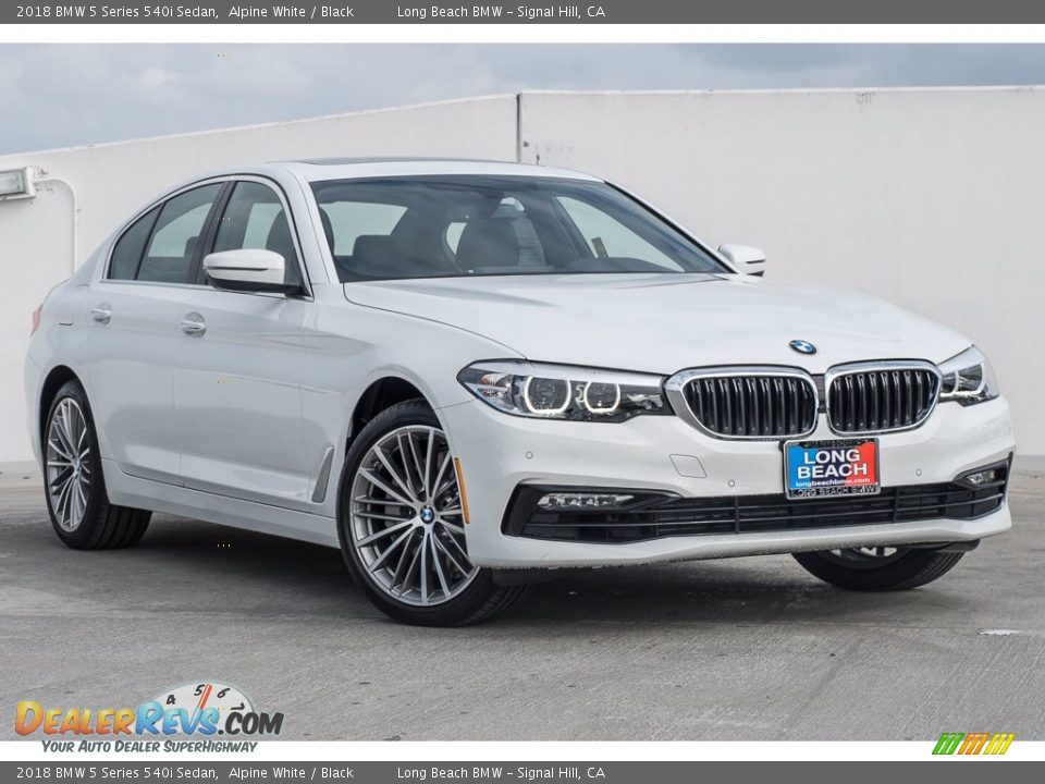 2018 BMW 5 Series 540i Sedan Alpine White / Black Photo #12