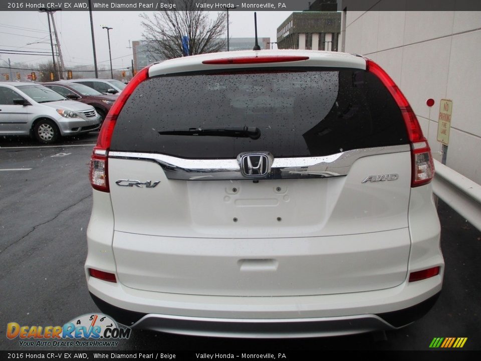 2016 Honda CR-V EX AWD White Diamond Pearl / Beige Photo #4