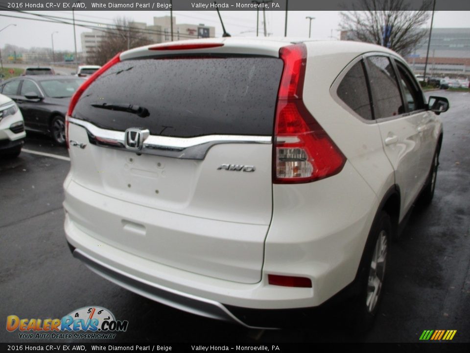 2016 Honda CR-V EX AWD White Diamond Pearl / Beige Photo #5