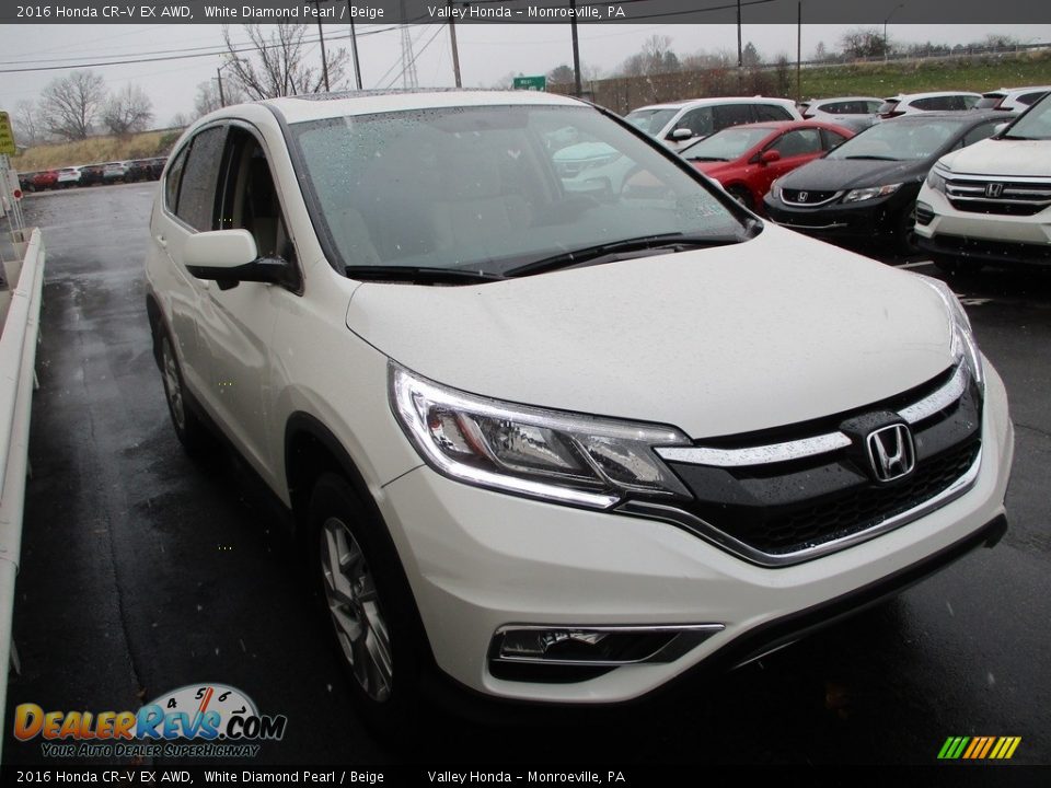 2016 Honda CR-V EX AWD White Diamond Pearl / Beige Photo #6