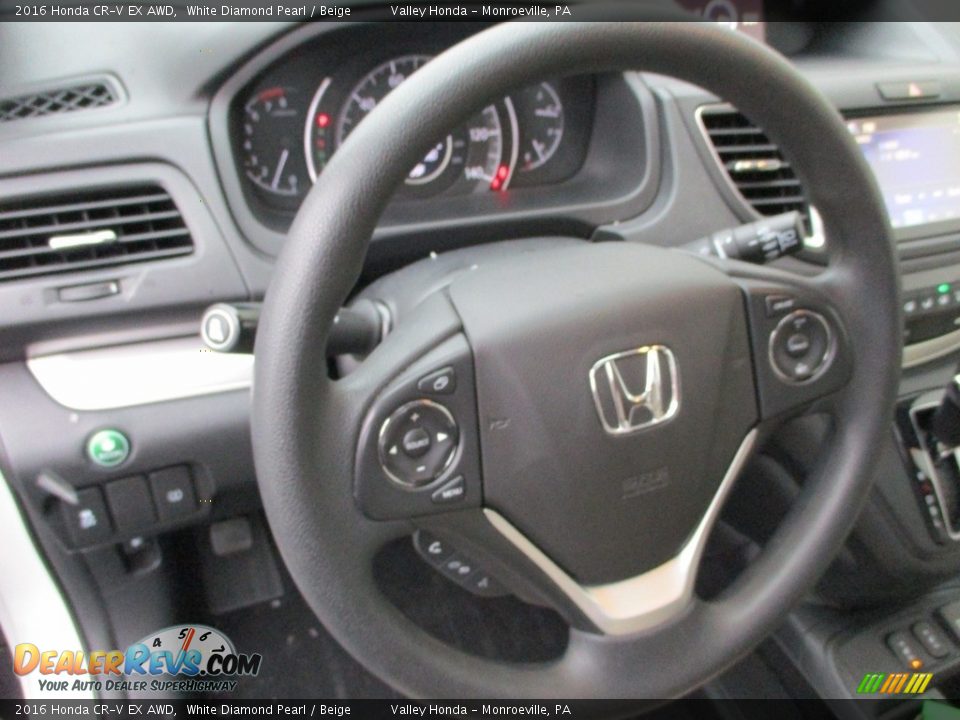2016 Honda CR-V EX AWD White Diamond Pearl / Beige Photo #13