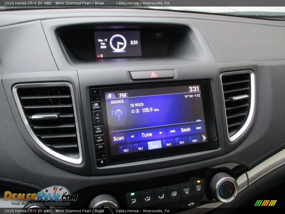 2016 Honda CR-V EX AWD White Diamond Pearl / Beige Photo #14