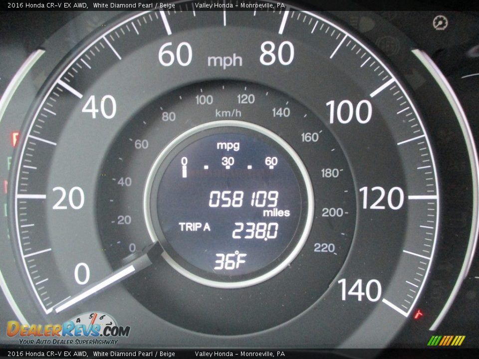 2016 Honda CR-V EX AWD White Diamond Pearl / Beige Photo #19