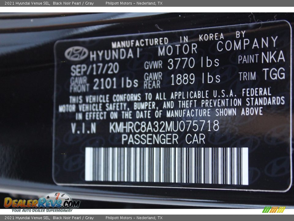 2021 Hyundai Venue SEL Black Noir Pearl / Gray Photo #24