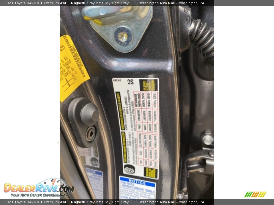 2021 Toyota RAV4 XLE Premium AWD Magnetic Gray Metallic / Light Gray Photo #34