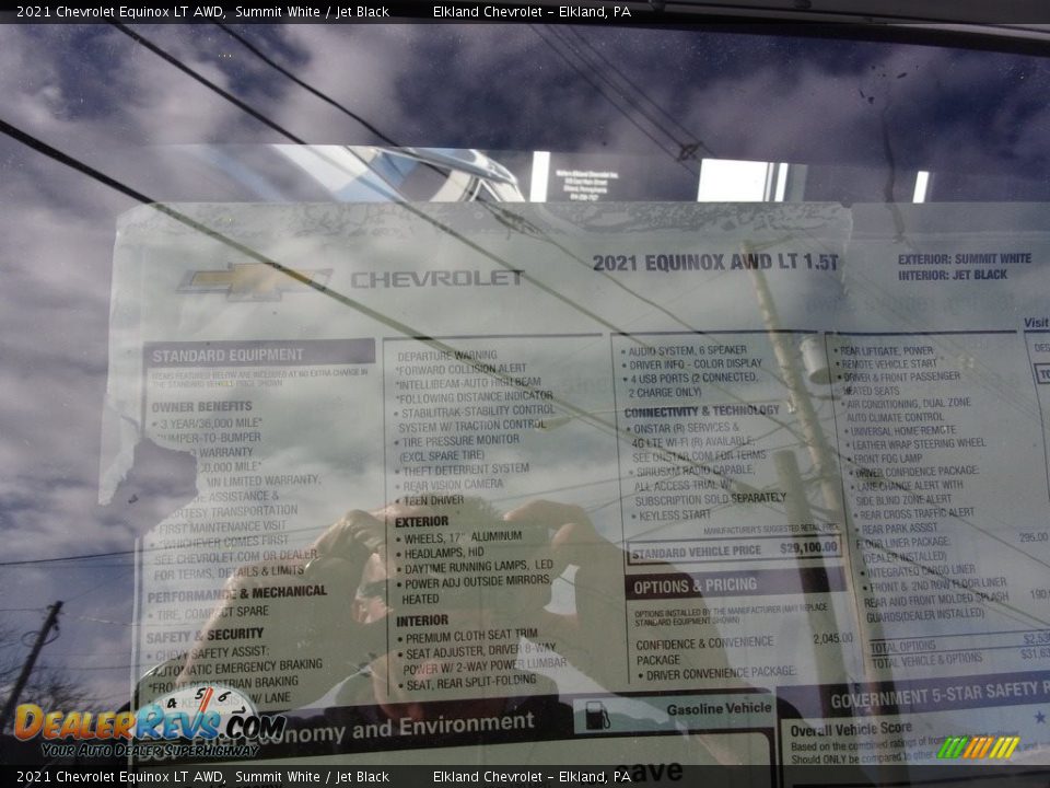 2021 Chevrolet Equinox LT AWD Summit White / Jet Black Photo #33