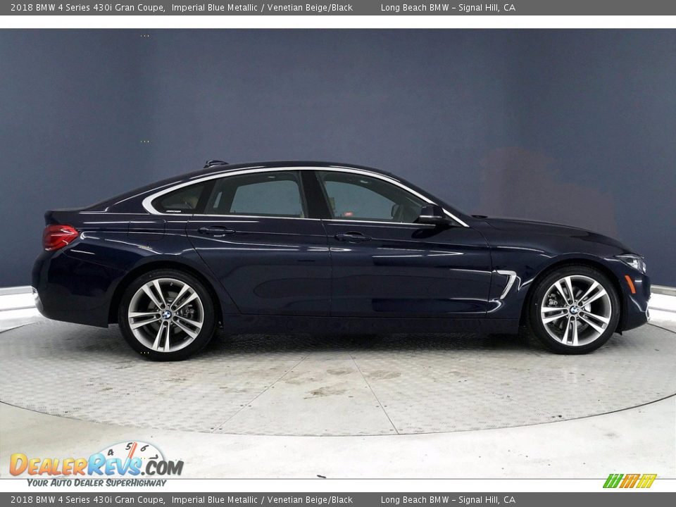 2018 BMW 4 Series 430i Gran Coupe Imperial Blue Metallic / Venetian Beige/Black Photo #14