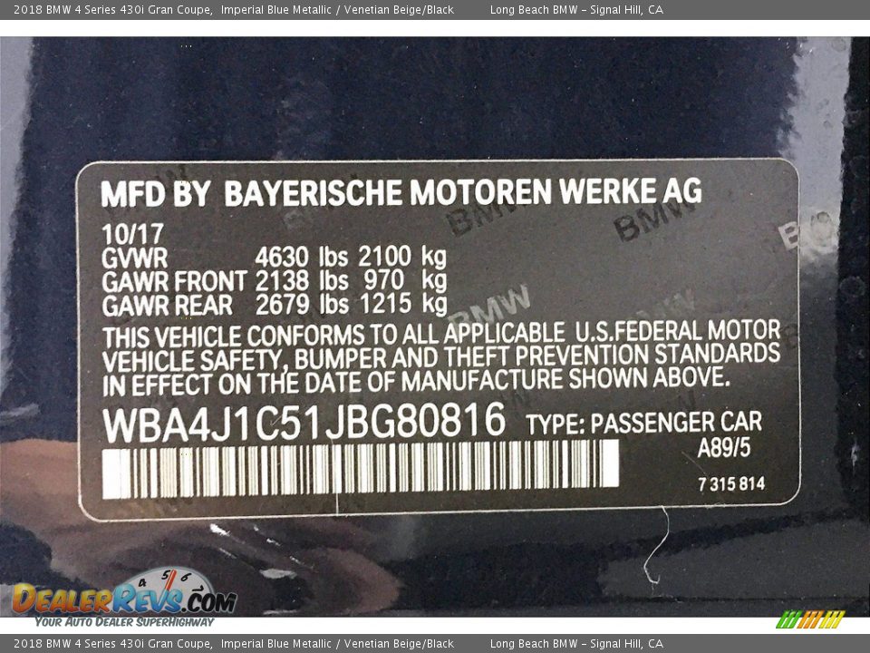 2018 BMW 4 Series 430i Gran Coupe Imperial Blue Metallic / Venetian Beige/Black Photo #36