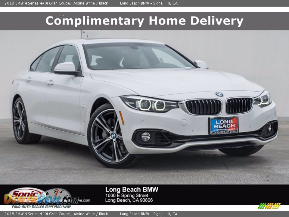 2018 BMW 4 Series 440i Gran Coupe Alpine White / Black Photo #1