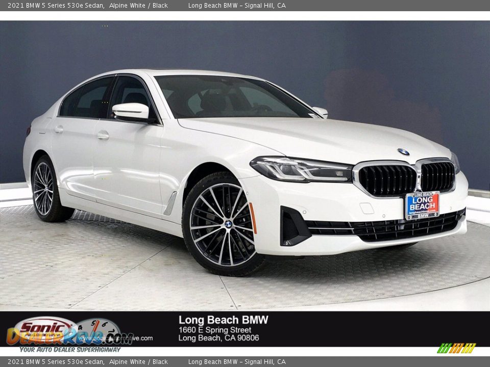 2021 BMW 5 Series 530e Sedan Alpine White / Black Photo #1