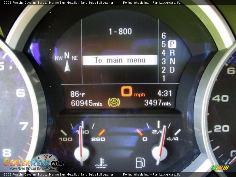 2008 Porsche Cayenne Turbo Marine Blue Metallic / Sand Beige Full Leather Photo #4