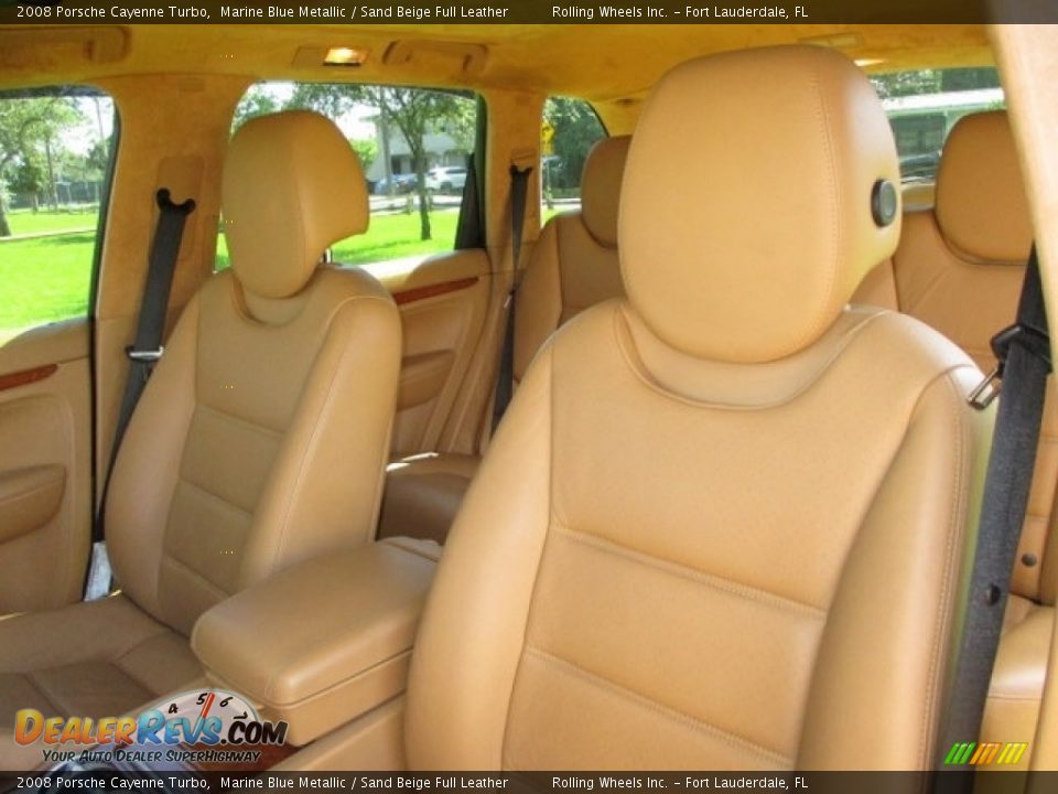 2008 Porsche Cayenne Turbo Marine Blue Metallic / Sand Beige Full Leather Photo #14