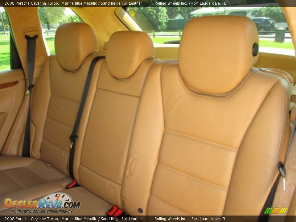 2008 Porsche Cayenne Turbo Marine Blue Metallic / Sand Beige Full Leather Photo #16