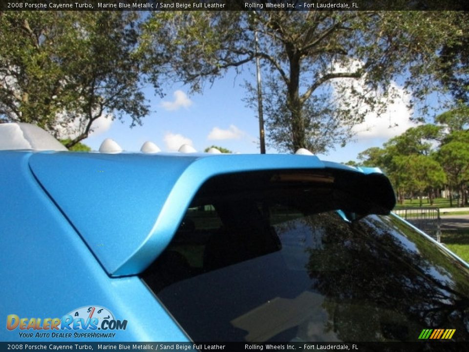 2008 Porsche Cayenne Turbo Marine Blue Metallic / Sand Beige Full Leather Photo #17