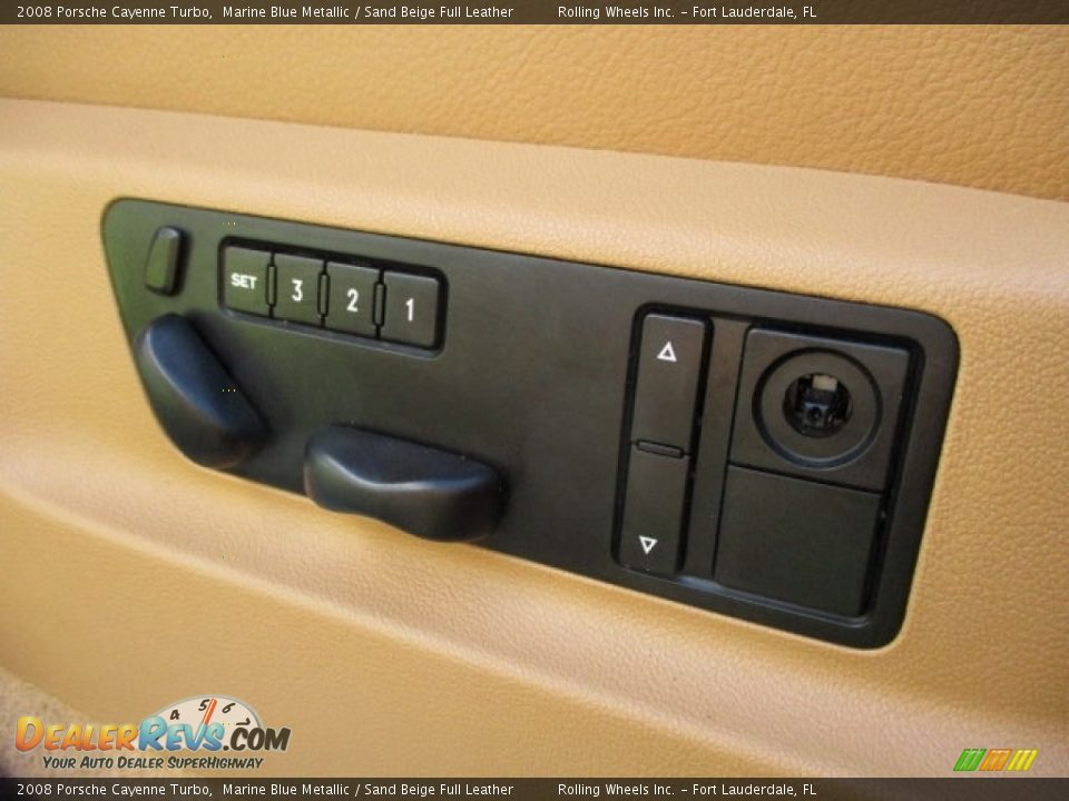 2008 Porsche Cayenne Turbo Marine Blue Metallic / Sand Beige Full Leather Photo #19