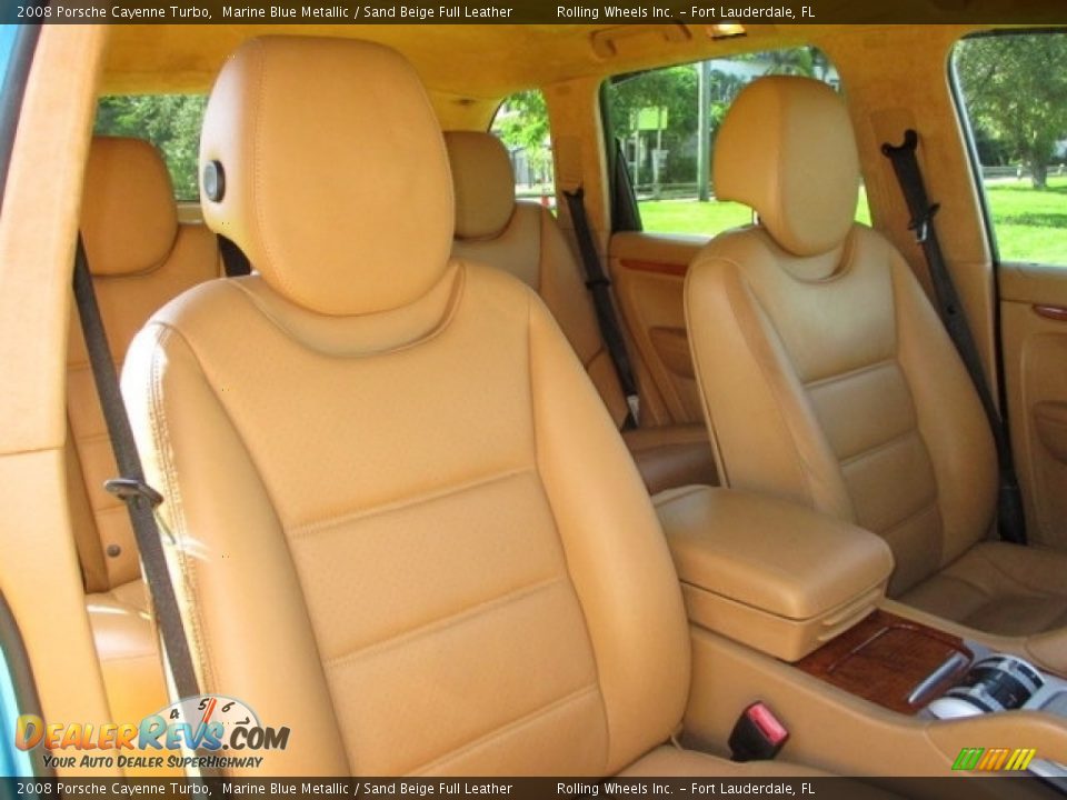 2008 Porsche Cayenne Turbo Marine Blue Metallic / Sand Beige Full Leather Photo #21