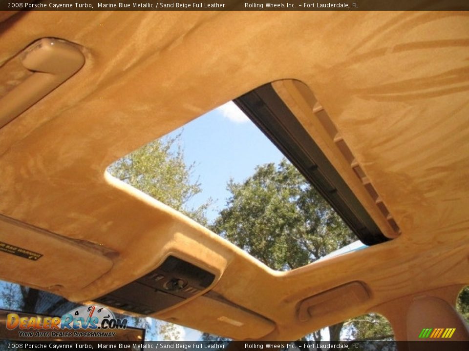 2008 Porsche Cayenne Turbo Marine Blue Metallic / Sand Beige Full Leather Photo #24