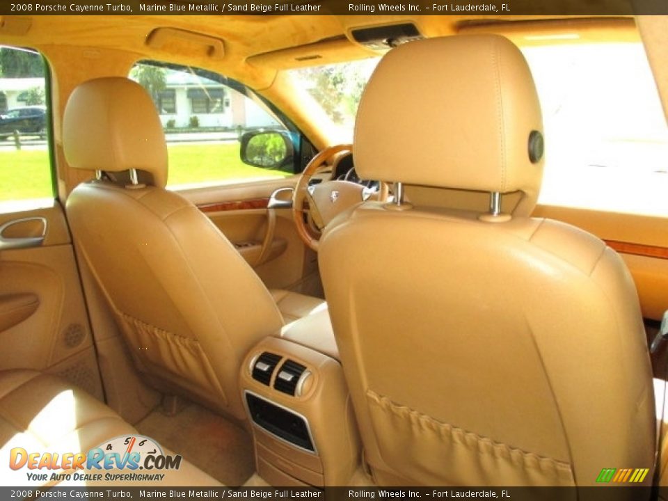 2008 Porsche Cayenne Turbo Marine Blue Metallic / Sand Beige Full Leather Photo #27