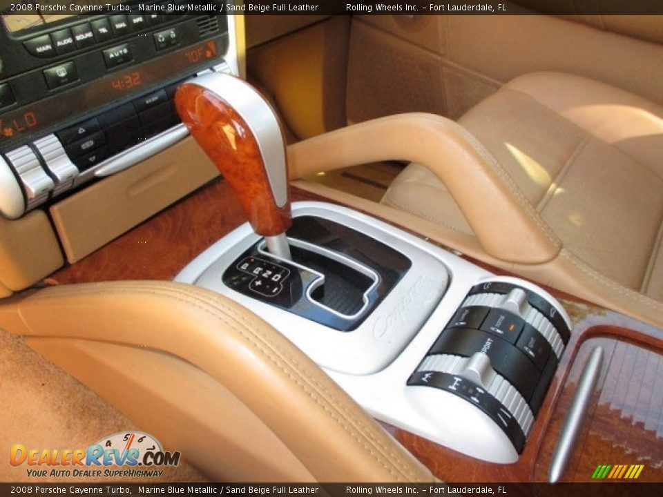 2008 Porsche Cayenne Turbo Marine Blue Metallic / Sand Beige Full Leather Photo #29