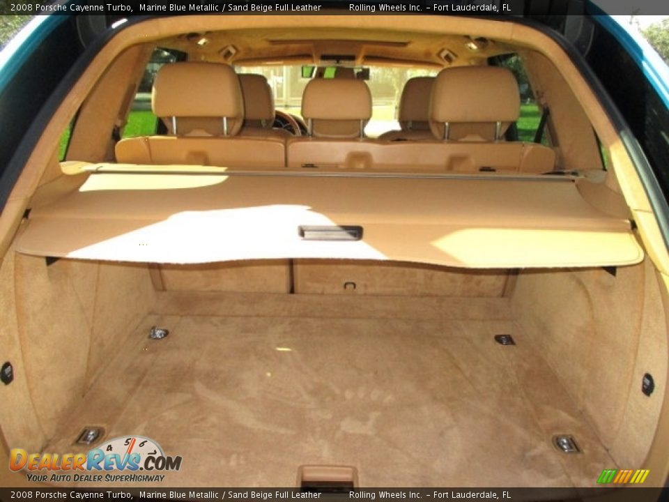 2008 Porsche Cayenne Turbo Marine Blue Metallic / Sand Beige Full Leather Photo #30