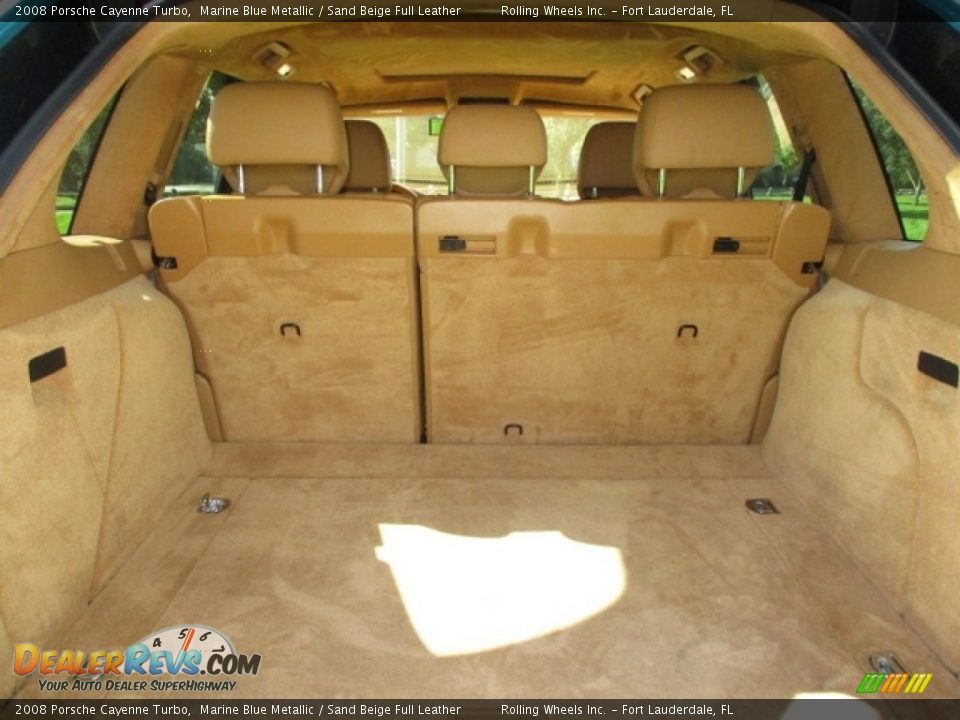 2008 Porsche Cayenne Turbo Marine Blue Metallic / Sand Beige Full Leather Photo #31