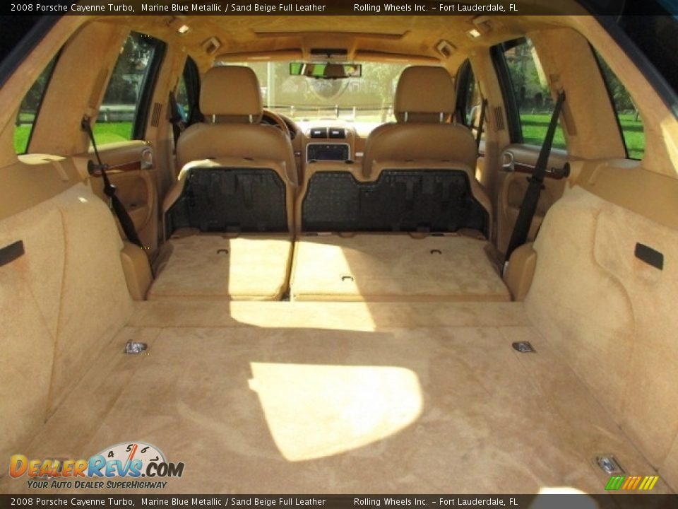2008 Porsche Cayenne Turbo Marine Blue Metallic / Sand Beige Full Leather Photo #32