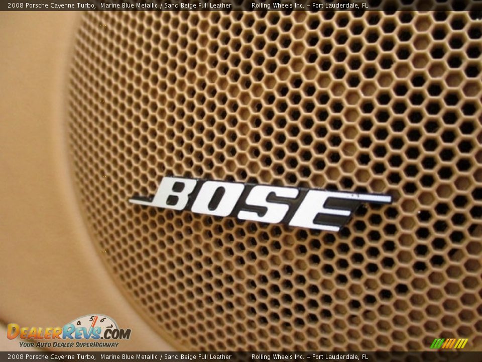 2008 Porsche Cayenne Turbo Marine Blue Metallic / Sand Beige Full Leather Photo #33
