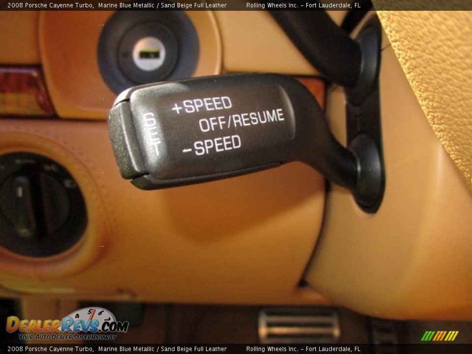 2008 Porsche Cayenne Turbo Marine Blue Metallic / Sand Beige Full Leather Photo #35