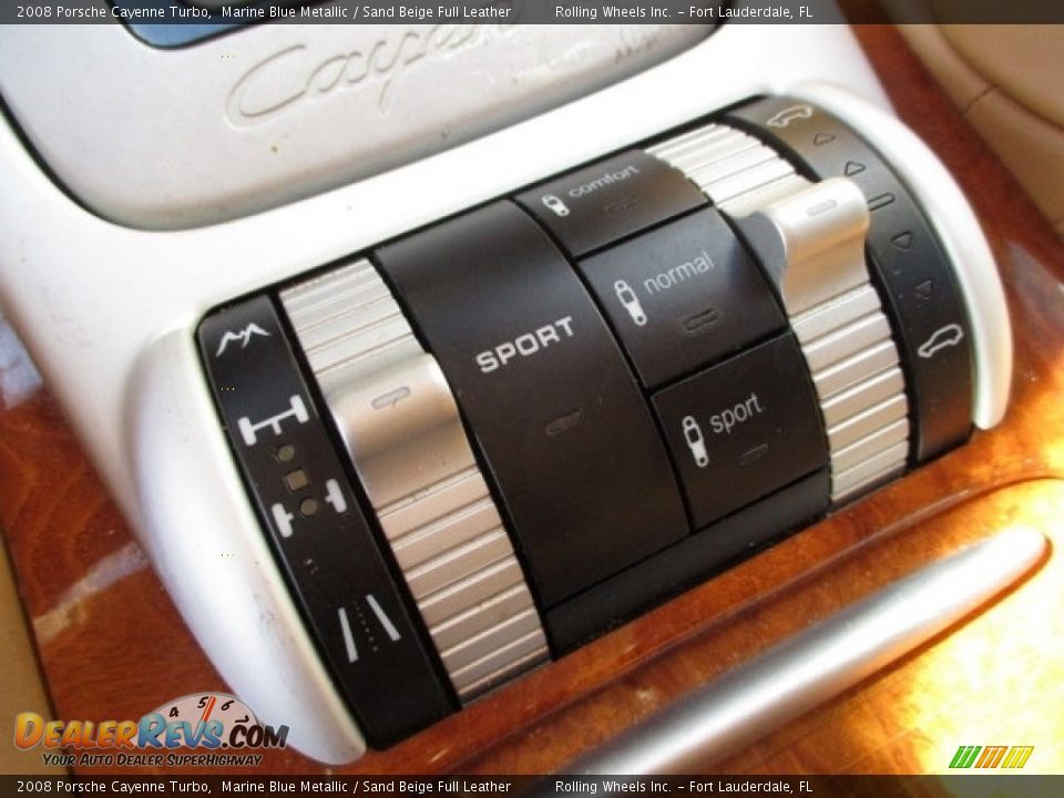 2008 Porsche Cayenne Turbo Marine Blue Metallic / Sand Beige Full Leather Photo #36