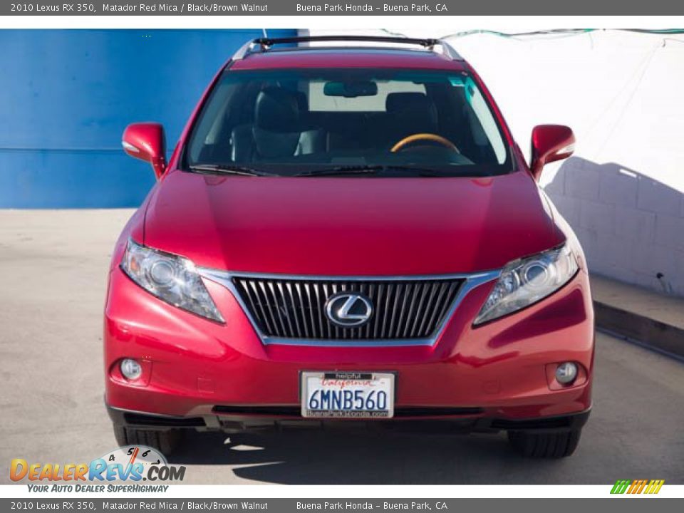 2010 Lexus RX 350 Matador Red Mica / Black/Brown Walnut Photo #7