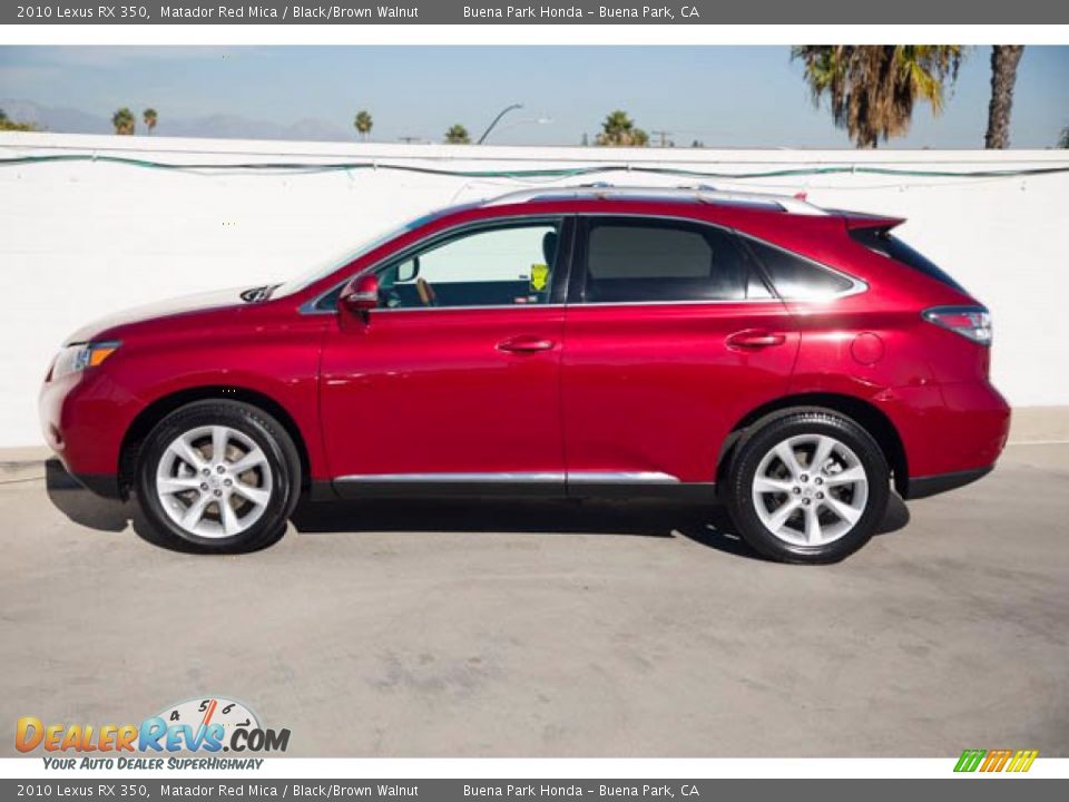 2010 Lexus RX 350 Matador Red Mica / Black/Brown Walnut Photo #8