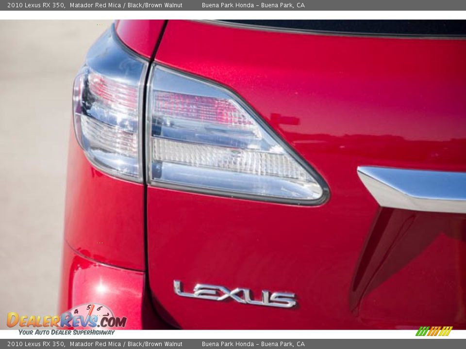 2010 Lexus RX 350 Matador Red Mica / Black/Brown Walnut Photo #10