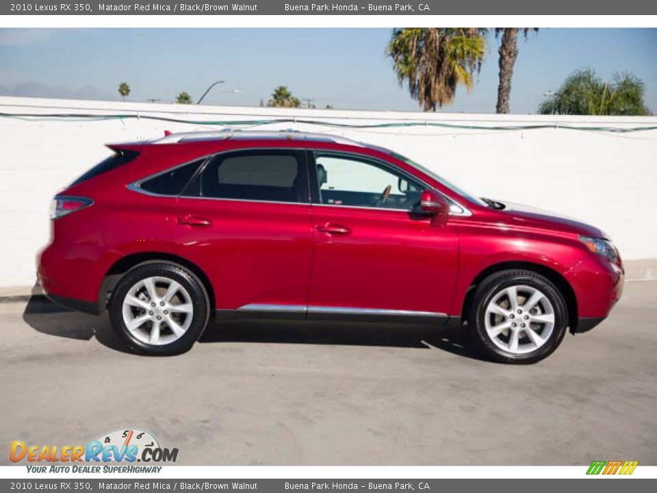 2010 Lexus RX 350 Matador Red Mica / Black/Brown Walnut Photo #12